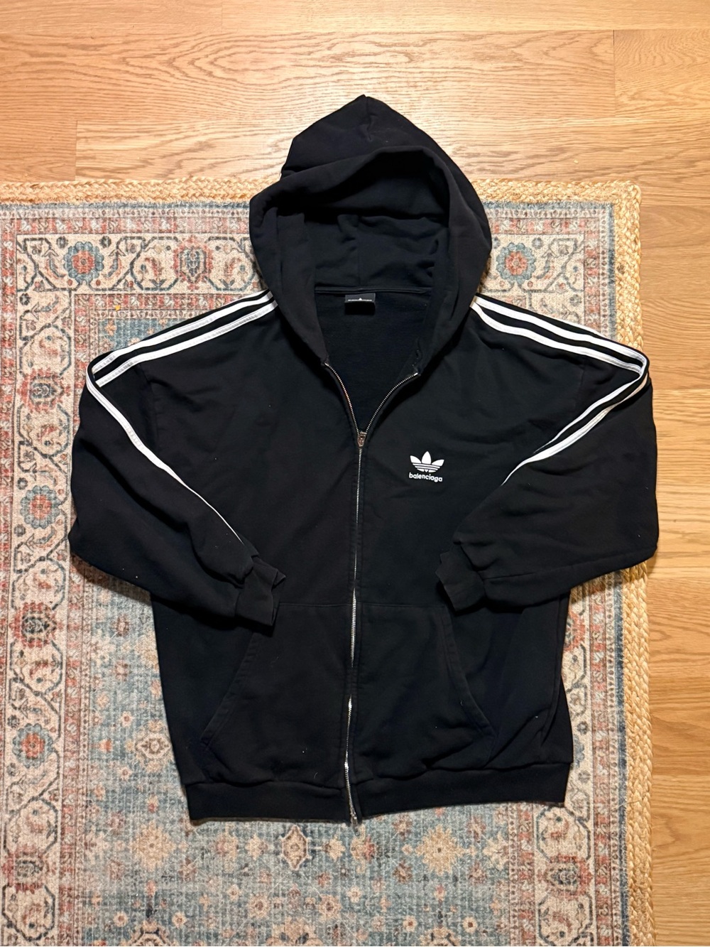 Balenciaga Black Zip-Up Hoodie Sweater